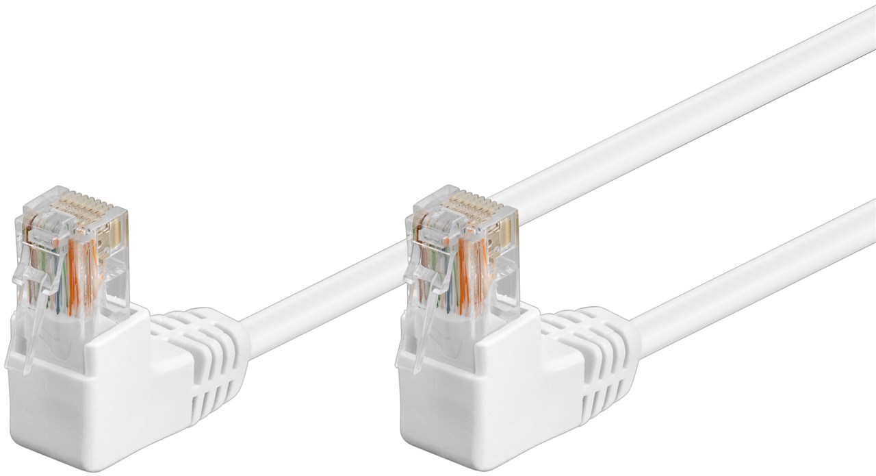 Cavo rete utp cat.5e connettori rj45 a 90 gradi mt 2