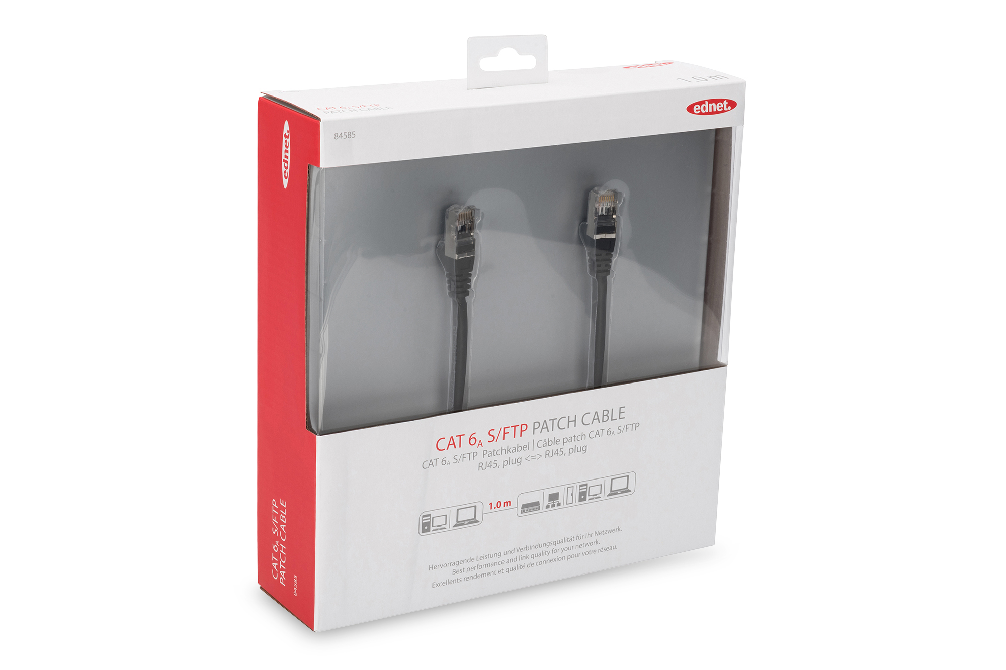 Cavo rete cat 6a s-ftp doppia schermatura in confezione da espositore mt 2
