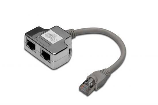 Sdoppiatore schermato per cat. 6 per 2 linee rj45