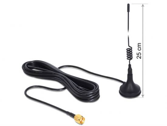 Antenna gsm / umts sma 3 dbi omnidirezionale con base magnetica